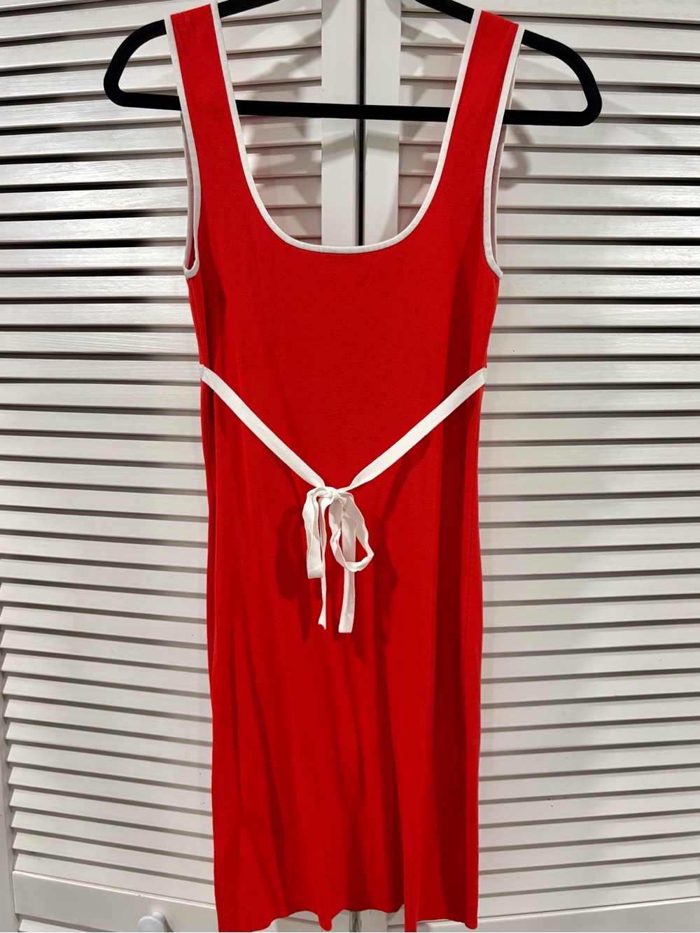 Amanda Uprichard Red Dress with White Trim